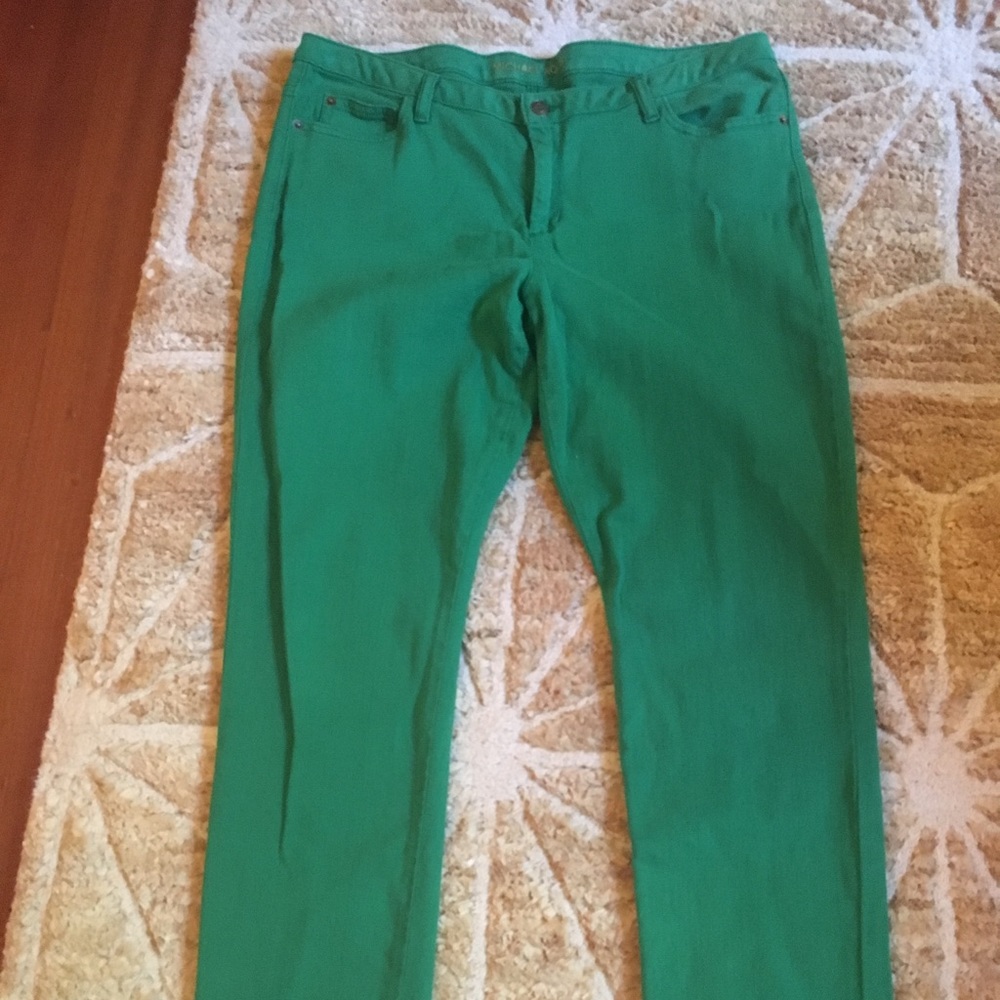 Michael Kors green stretch jeans pants